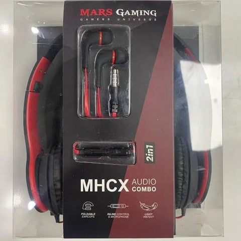 Mars Gaming MHCX 2-in-1 Combo Wireless Pack, Helmets + In-Ear Headphone