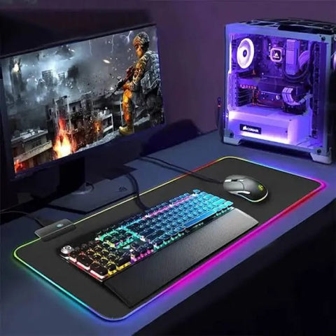 RGB FGD-02 RGB GAMING MOUSE PAD Mousepad (Black)